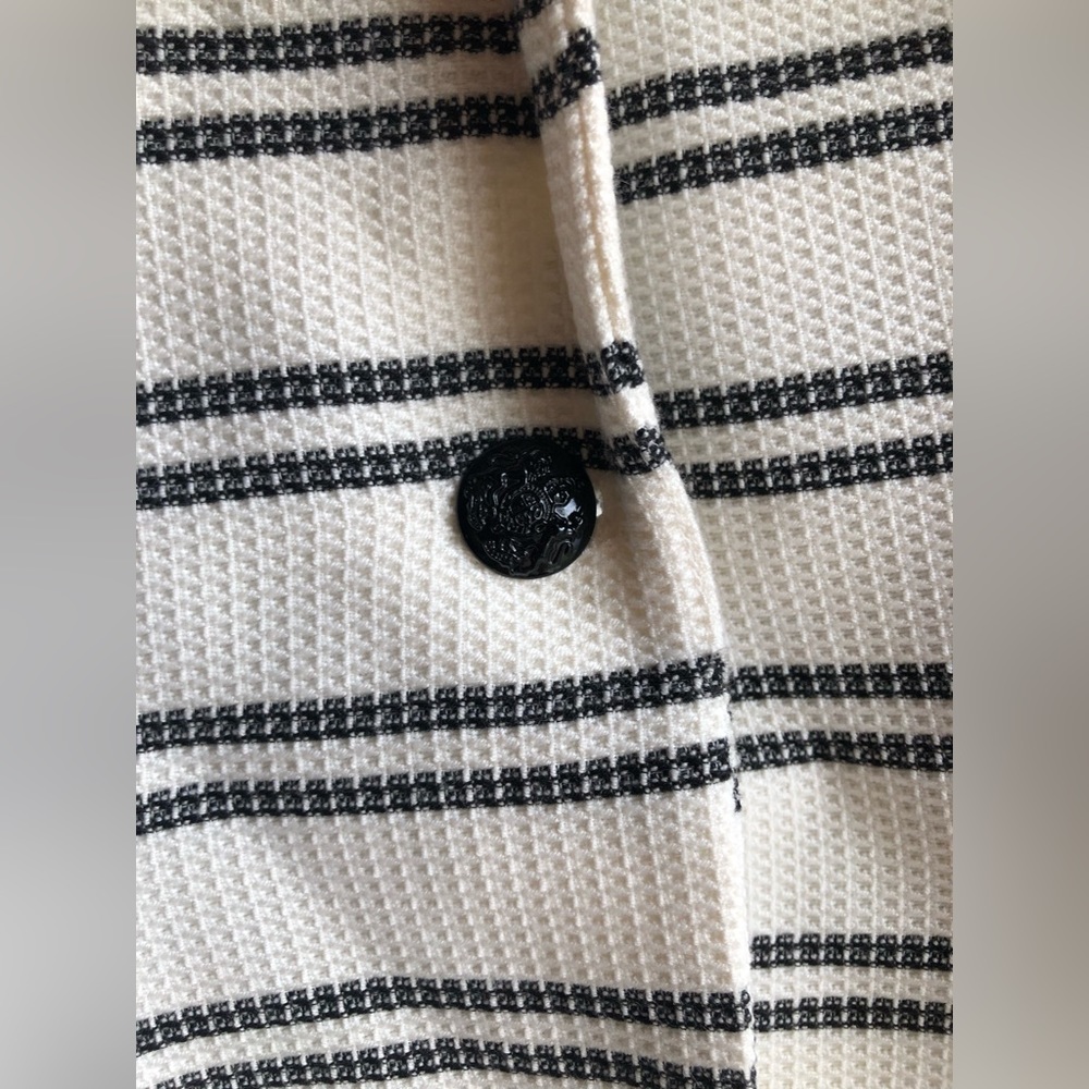 Willi Smith Women’s Long Sleeve Button White Black Stripped Jacket Size Small - Picture 7 of 13